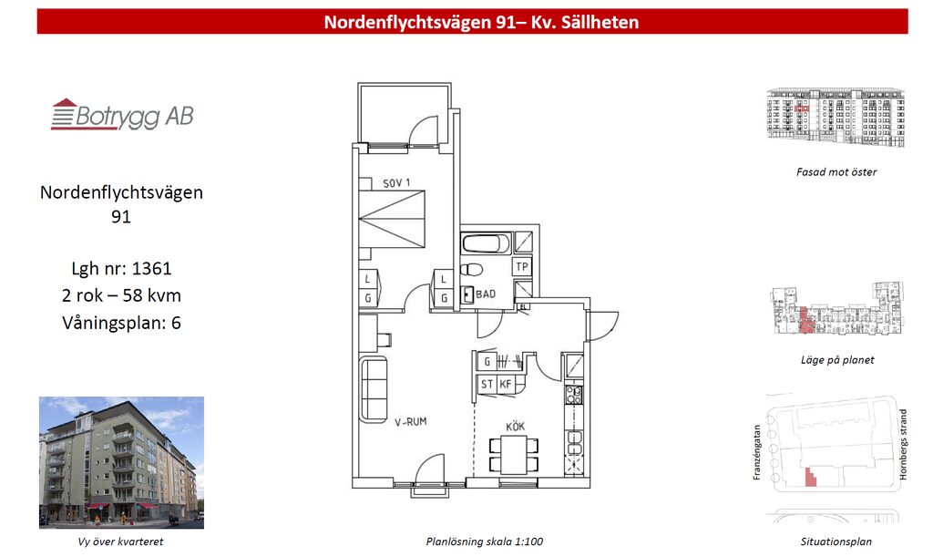 Lägenhetsbyte - Nordenflychtsvägen 91