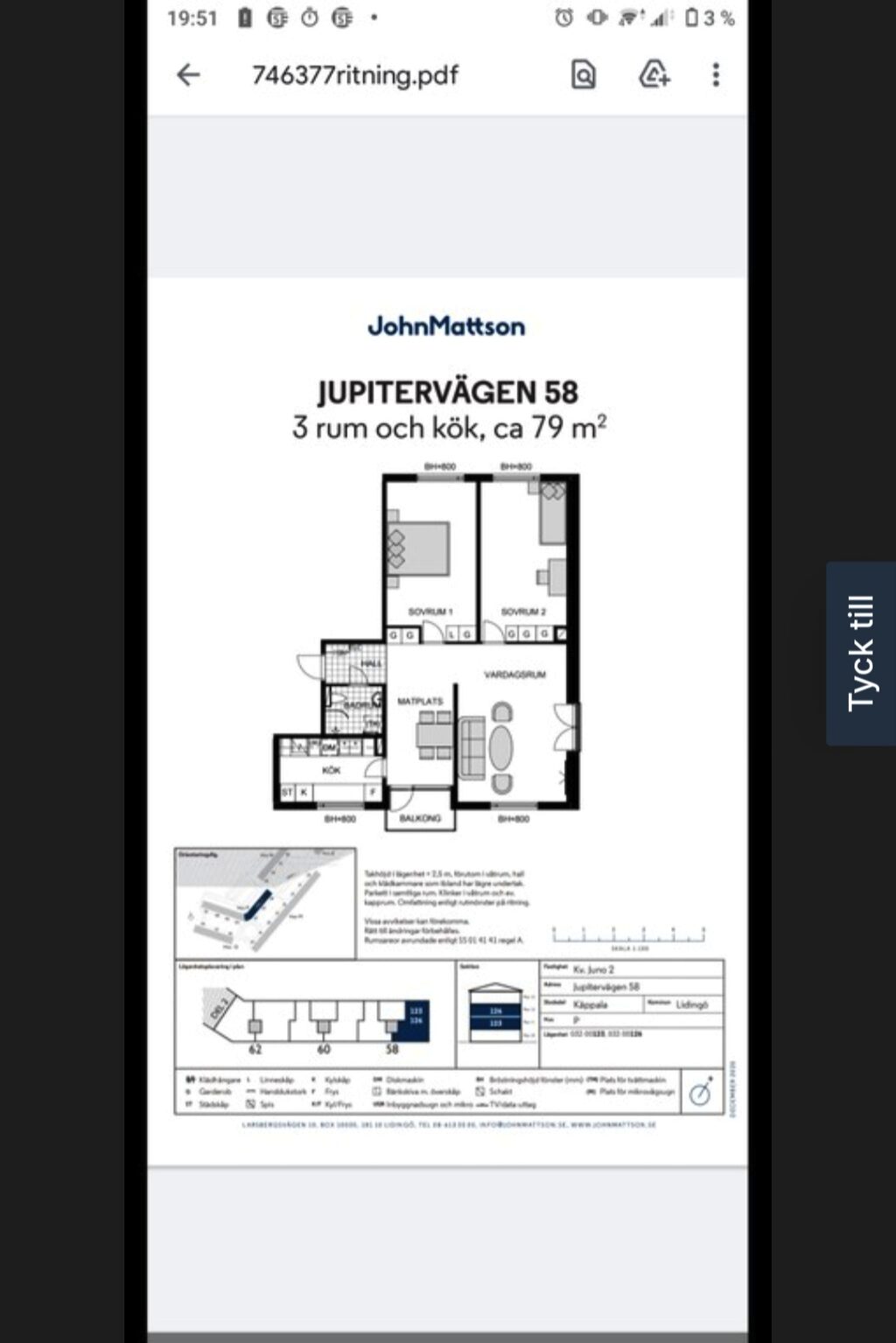 Lägenhetsbyte - Jupitervägen 58