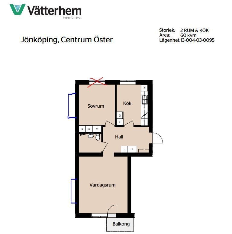 Lägenhetsbyte - Kanalgatan 40C, 553 22 Jönköping