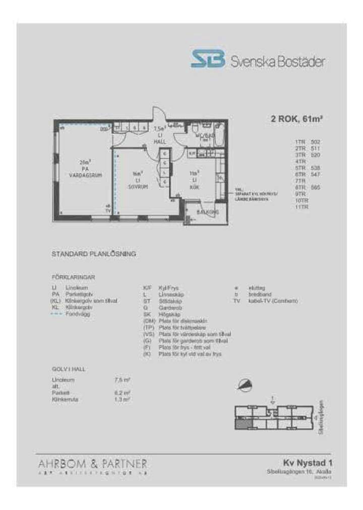 Lägenhetsbyte - Sibeliusgången 16