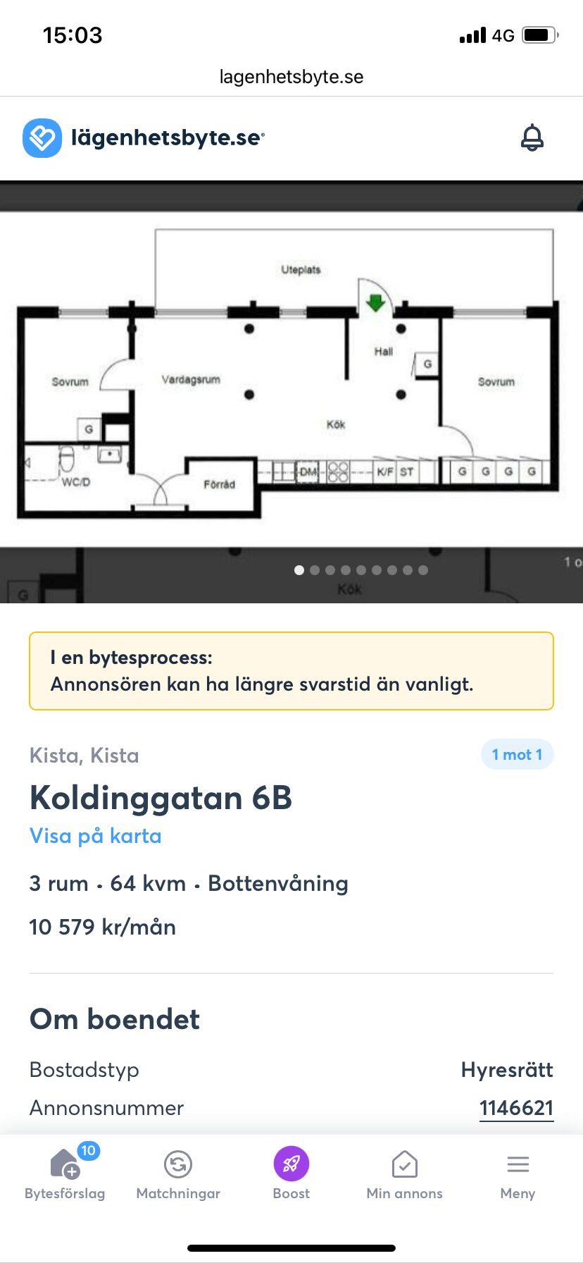 Lägenhetsbyte - Koldinggatan